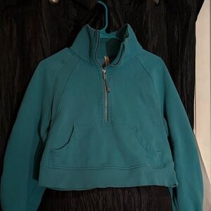 Aqua Lululemon Scuba Quarter Zip- Small Rip by Zipper XS/SM